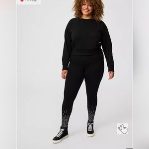 Torrid Black and Gray Bat Leggings